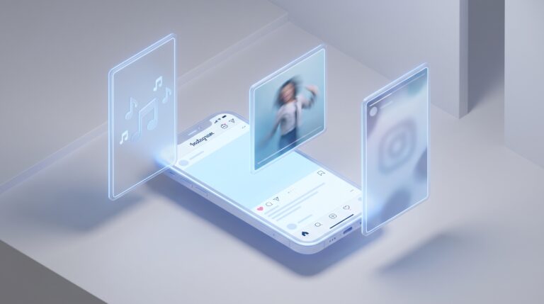 Üç farklı Instagram reklam videosu formatının (Reel, Feed, Story) ekran görüntüsü.