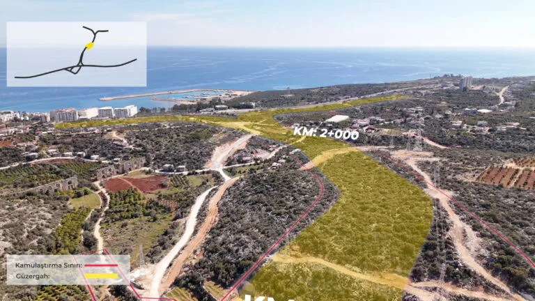 KMZ rotası ve drone görüntüleriyle altyapı projesi görselleştirmesi — örnek 3